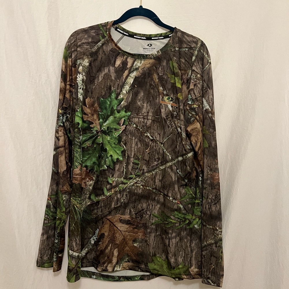 Mossy Oak Green and Brown Camouflage Long Sleeve Tee